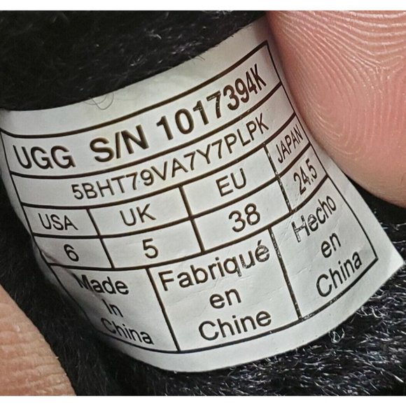 UGG Australia Boots Youth 6 Black Bailey Bow II Winter Shearling Flats 1017394K - Picture 9 of 10